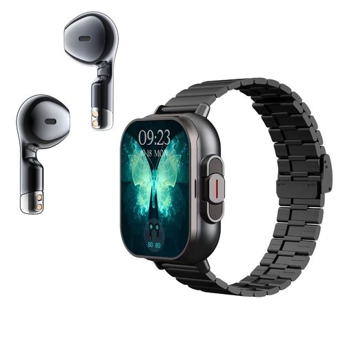2-in-1 Smart Fitness Watch with Built-in TWS Earbuds