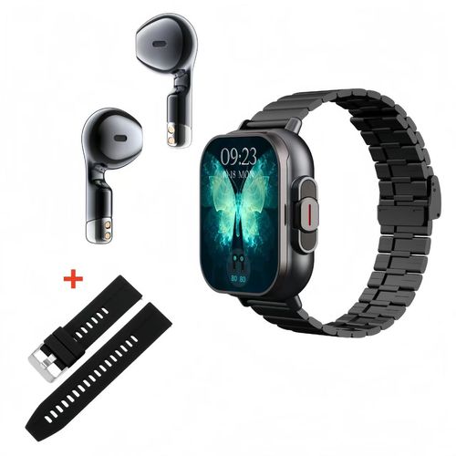 2-in-1 Smart Fitness Watch with Built-in TWS Earbuds