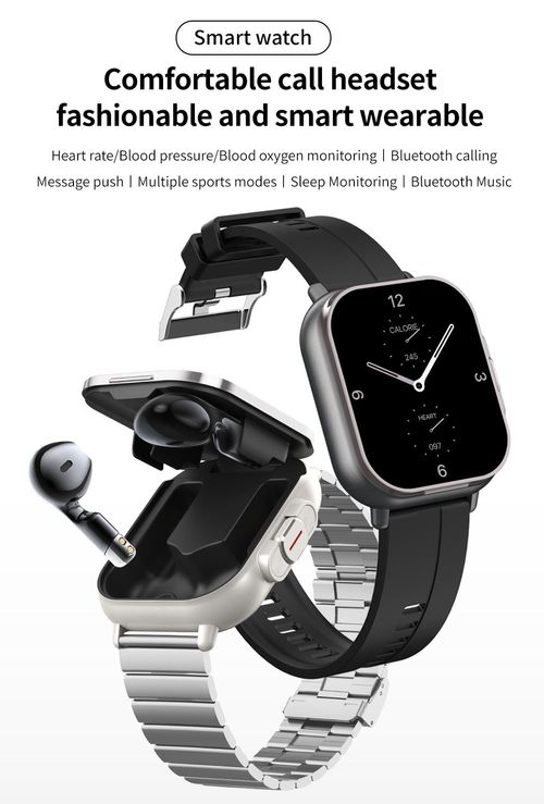 2-in-1 Smart Fitness Watch with Built-in TWS Earbuds