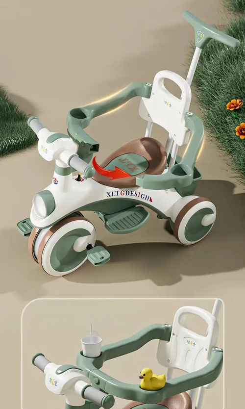 High-Quality Kids Ride-On Tricycle with Guardrail, Music & LED Lights