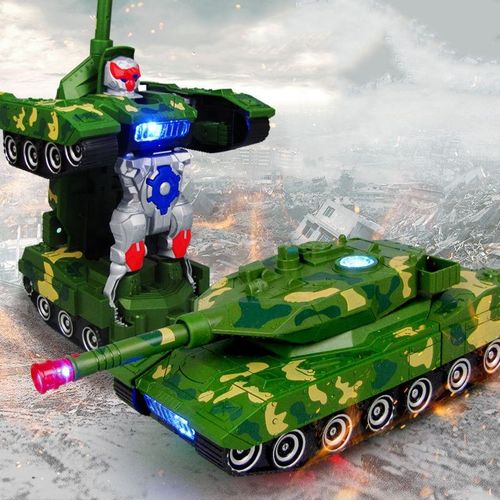 2-in-1 Transforming Robot Toy for Kids with Sound and Light Effects