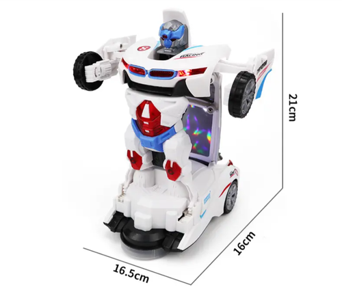 2-in-1 Transforming Robot Toy for Kids with Sound and Light Effects