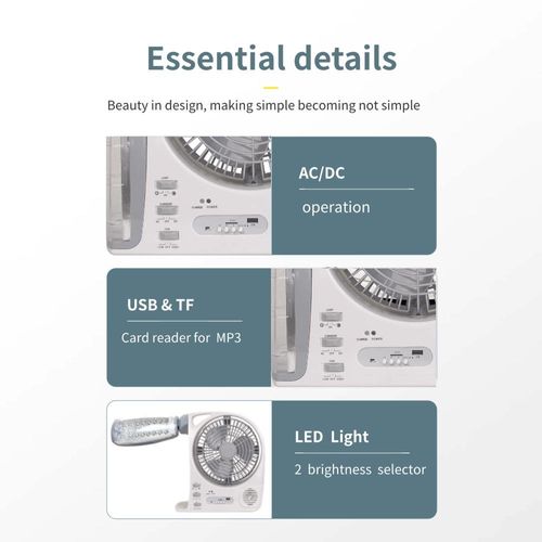 8-inch Emergency Charger Portable Multi-functional Fan