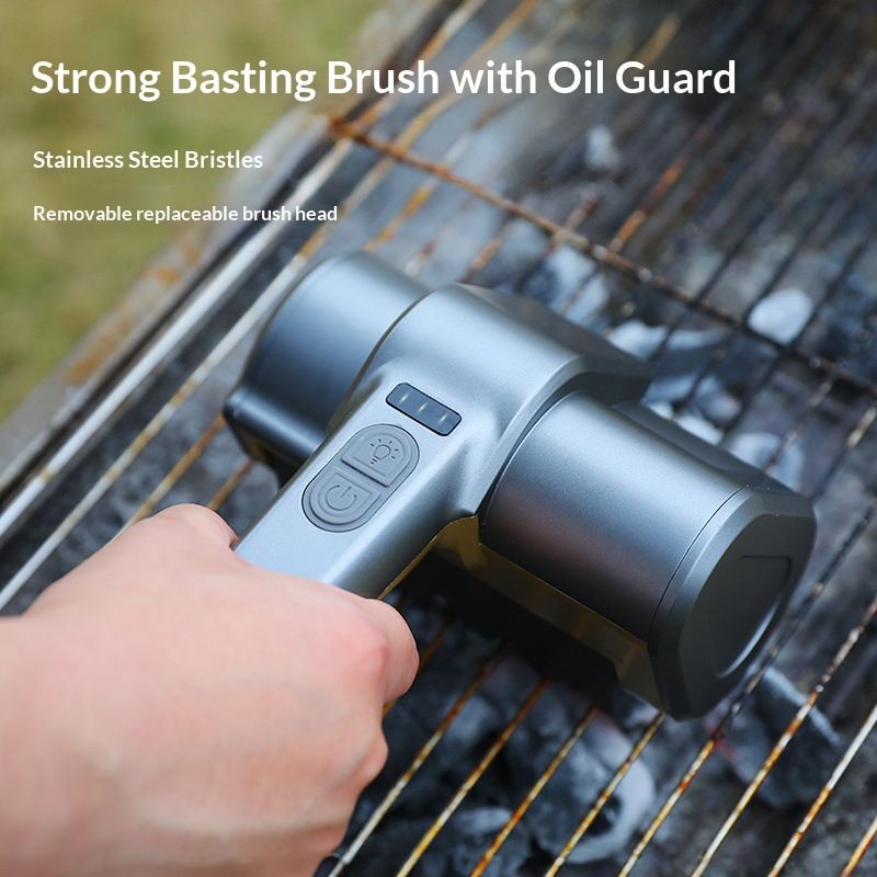 Wireless Electric Grill Cleaning Brush, Multi-Functional BBQ Cleaner with 2 Speeds, Replaceable Heads for Fast, Effortless Grill Cleaning
