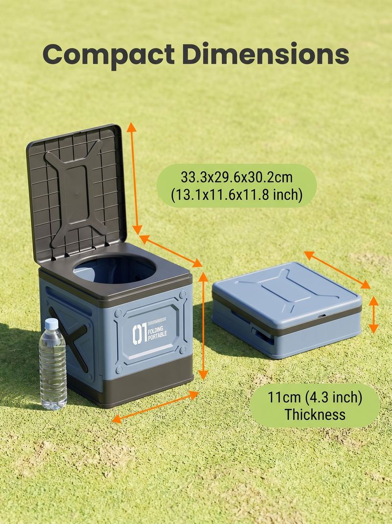 Portable Folding Toilet Multifunctional Waterproof Leak-Proof for Car Camping Travel Pregnant Elderly Use