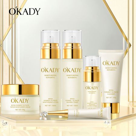 Custom Wholesale Skin Care Factory Anti Aging Whitening Facial Gift Set Yeast Repair Moisturizing Renew 6-Piece Skin Care Set