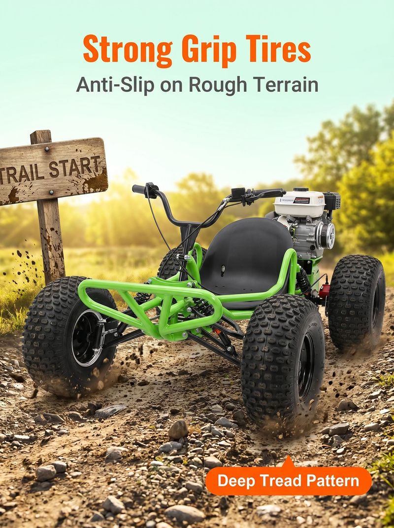 Off-Road Gas Powered Go Kart, 4-Wheel Dune Buggy with Strong Grip Tires, Full Suspension Off-Road Vehicle for Adults & Teens, Outdoor Trail & Adventure Kart