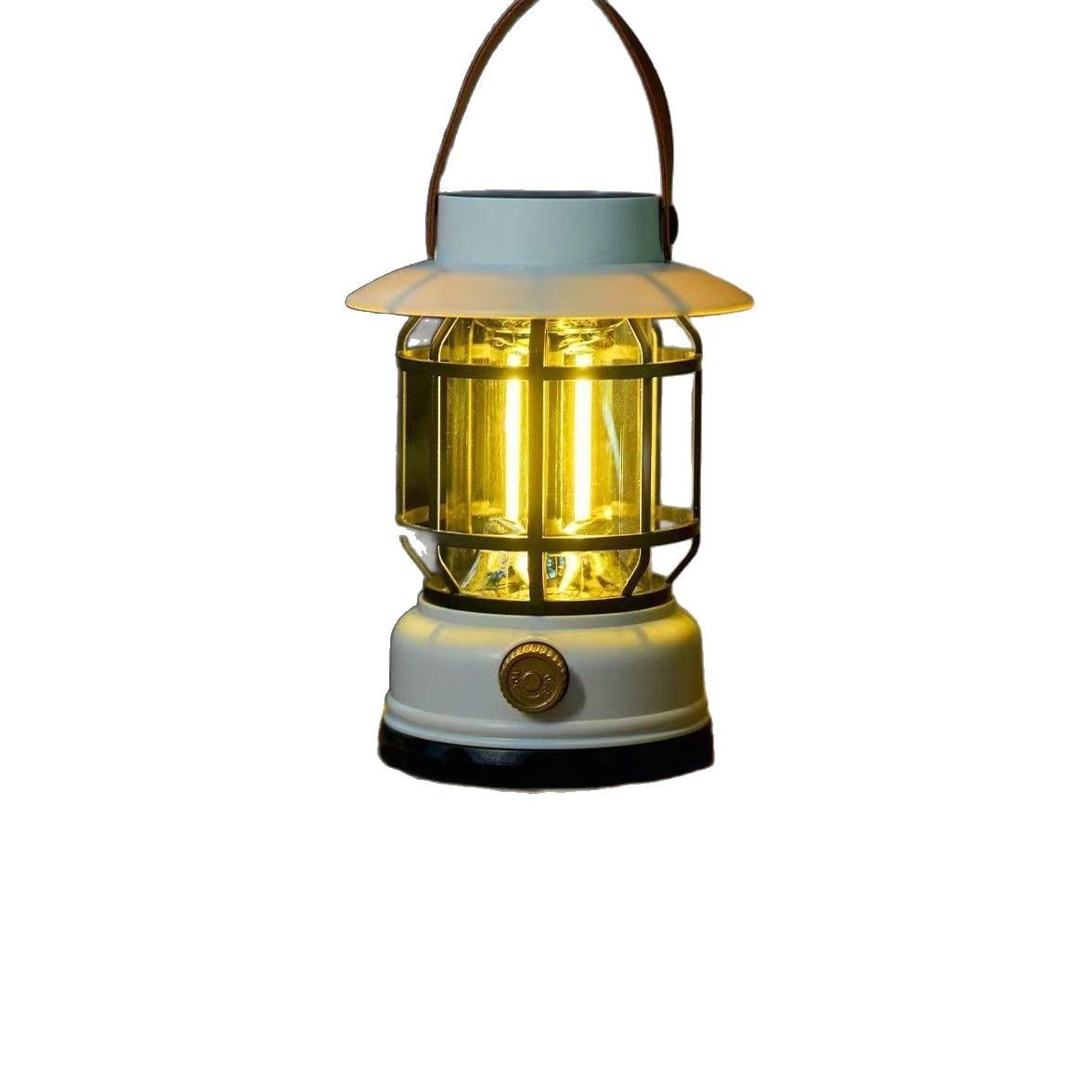Retro Portable Rechargeable Camping Lantern - 1800mAh 48H Long Lasting Dimmable Warm Eye-Caring Light, Type-C Fast Charge