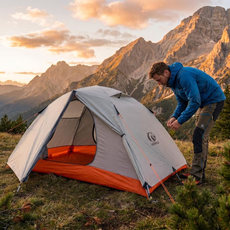 2 Person Ultra Lightweight Camping Tent Easy Setup Compact 3 Season Backpacking Shelter