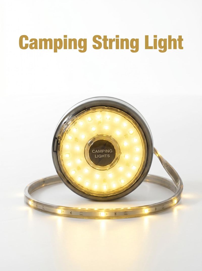 10M Retractable Reel LED String Light 3 Lighting Modes Portable for Camping Home Vibe Setup