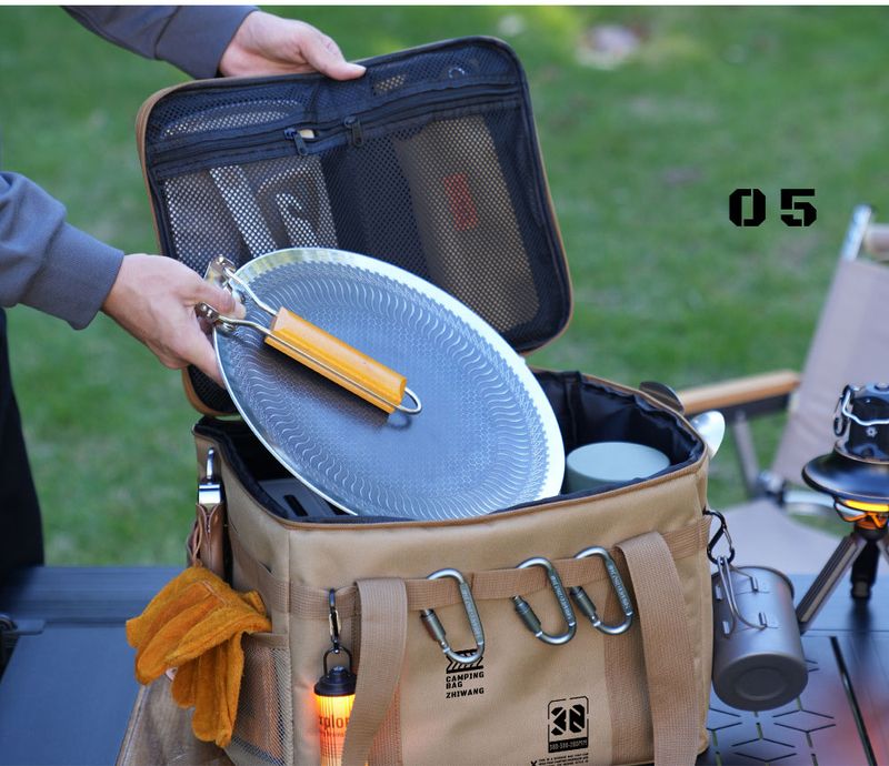 actical Camping Storage Bag Multi Purpose Cookware Organizer with Handles for Outdoor Camping and Picnic
