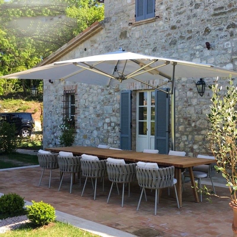4 Piece Modern Outdoor Dining Set Oval Table and Woven Rope Chairs with Cushions Weather Resistant Patio Furniture for Garden and Terrace