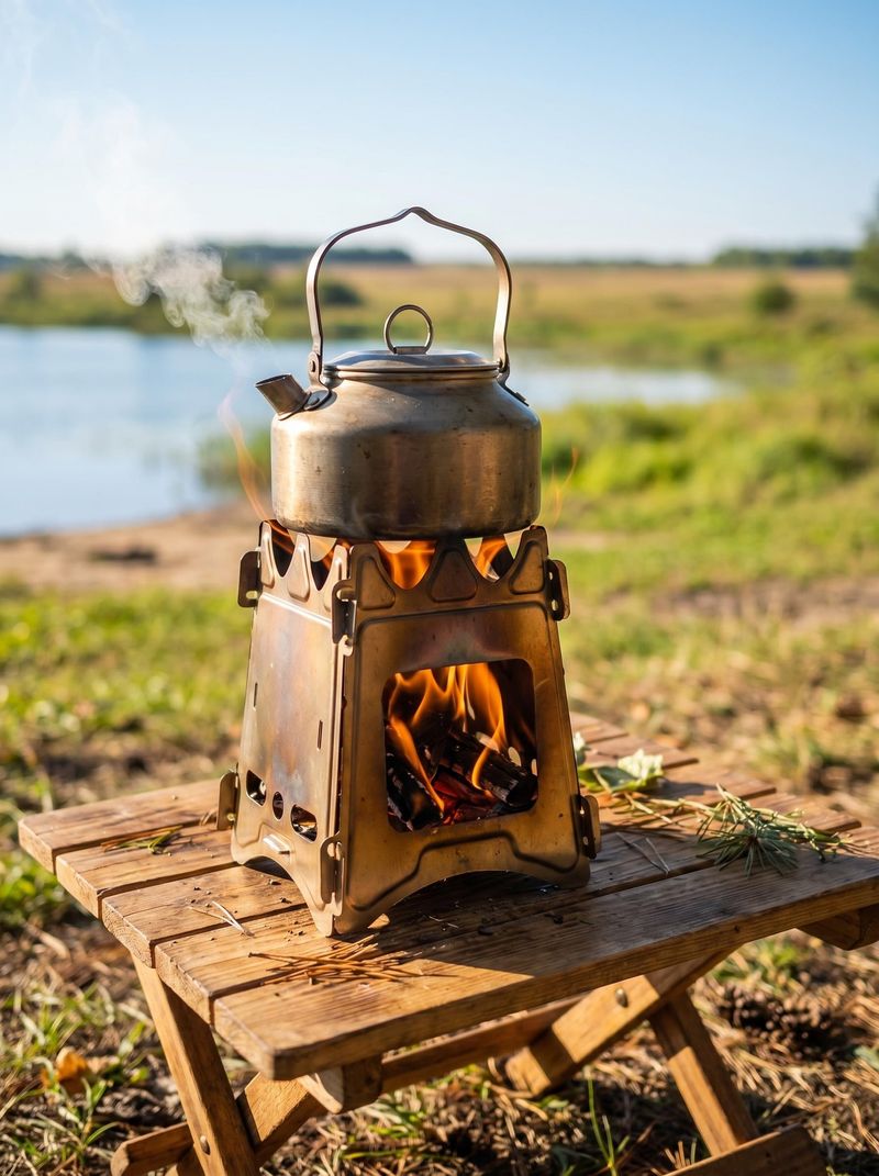 Portable Folding Wood Burning Stove Stainless Steel Camping Fire Pit for Backpacking and Outdoor Cooking