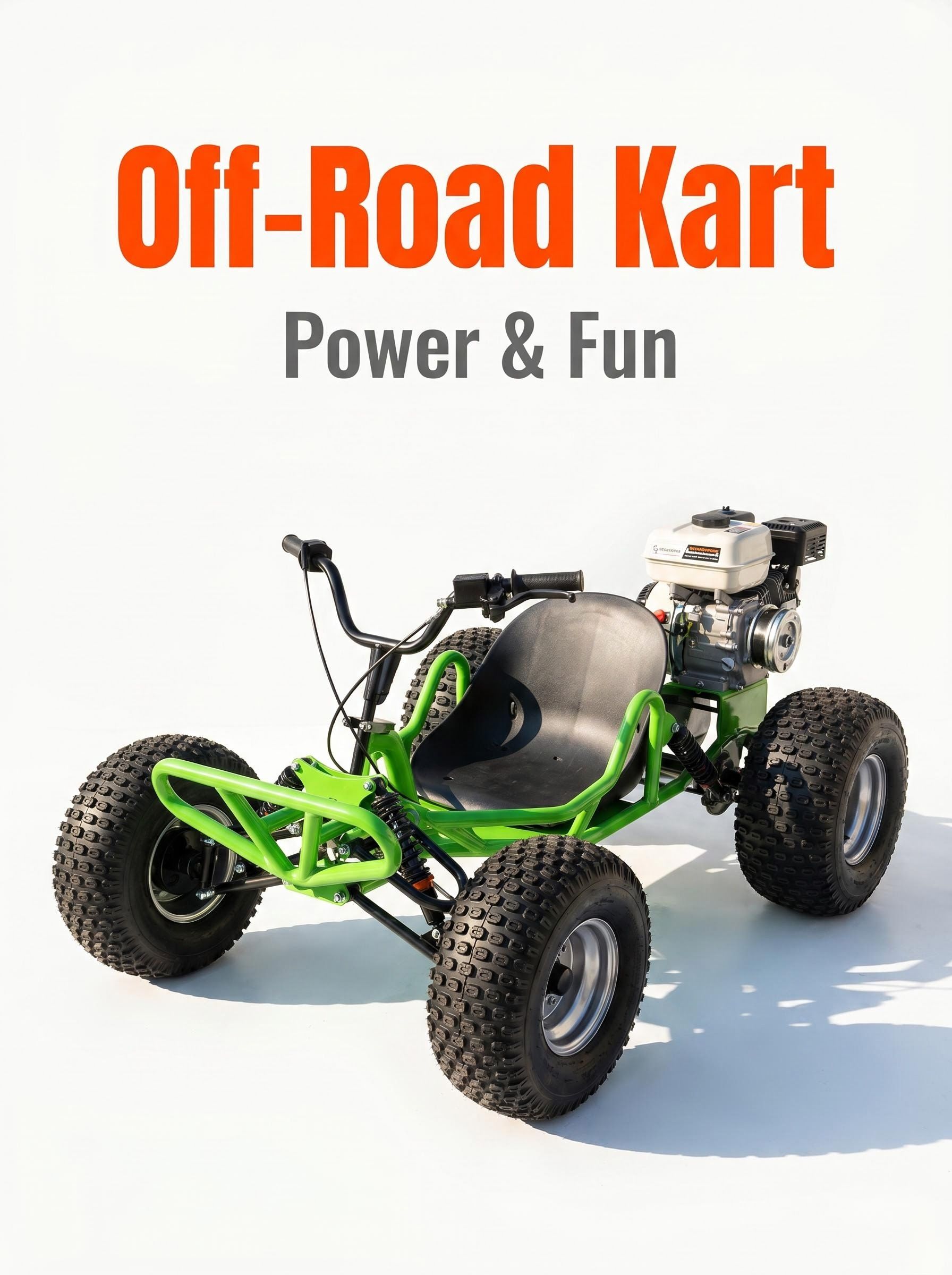 Off-Road Gas Powered Go Kart, 4-Wheel Dune Buggy with Strong Grip Tires, Full Suspension Off-Road Vehicle for Adults & Teens, Outdoor Trail & Adventure Kart
