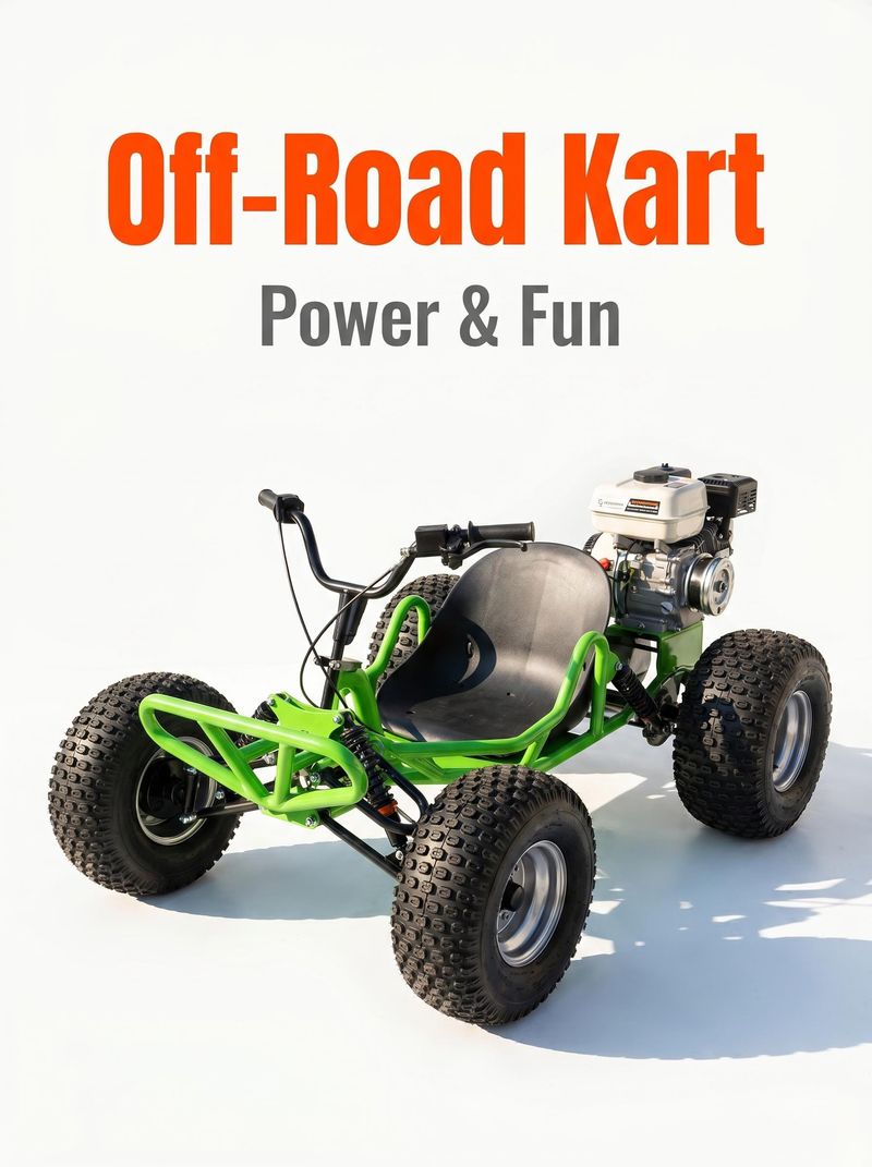 Off-Road Gas Powered Go Kart, 4-Wheel Dune Buggy with Strong Grip Tires, Full Suspension Off-Road Vehicle for Adults & Teens, Outdoor Trail & Adventure Kart