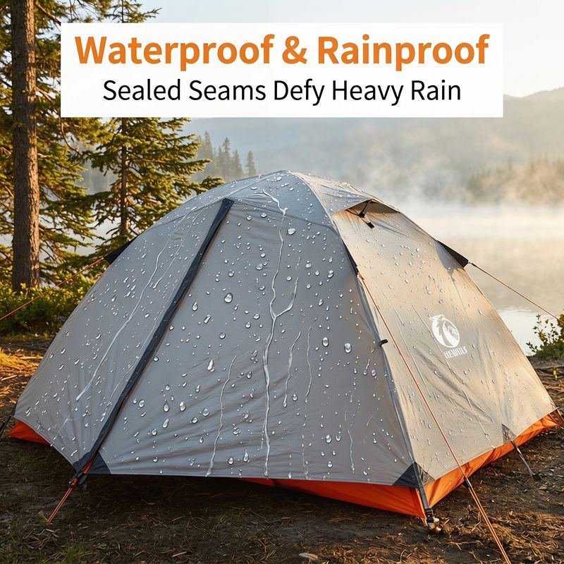 2 Person Ultra Lightweight Camping Tent Easy Setup Compact 3 Season Backpacking Shelter