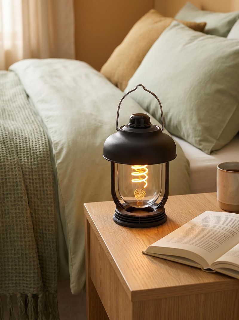 Rechargeable LED Camping Lantern Vintage Style Portable Outdoor Light with Dimmable Warm Light for Camping Hiking and Emergencies