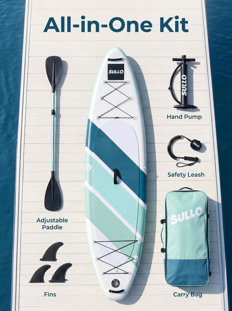 Inflatable Stand Up Paddle Board Non Slip SUP Board with Accessories for Beginners and All Skill Levels
