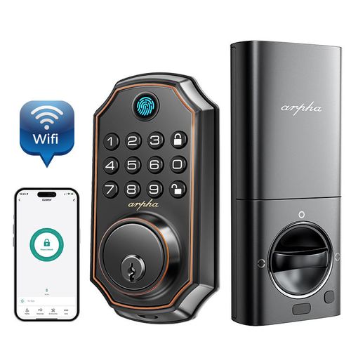 Arpha D280W Compatible Alexa Google Assistant Digital Lock Door WiFi Aluminum Wood Steel Doors Tuya APP Smart Locks