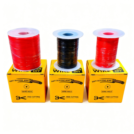 Flexible Soft Silicone Wire Spool, Multiple AWG 12-24 Gauge Red Black Stranded Tinned Copper Wire, High Temp Resistant DIY Electrical Wire for RC Drone, LED, Battery Wiring Projects
