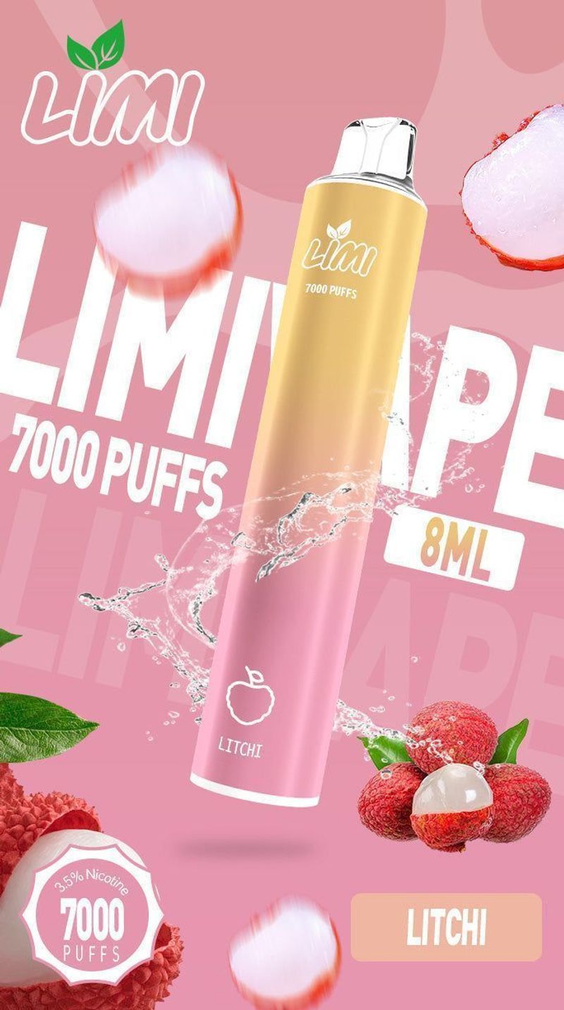 Limi7000拋棄式電子煙台灣有現貨，煙油量大且口味升級