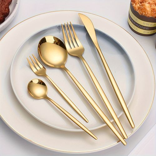30 piece set of golden tableware