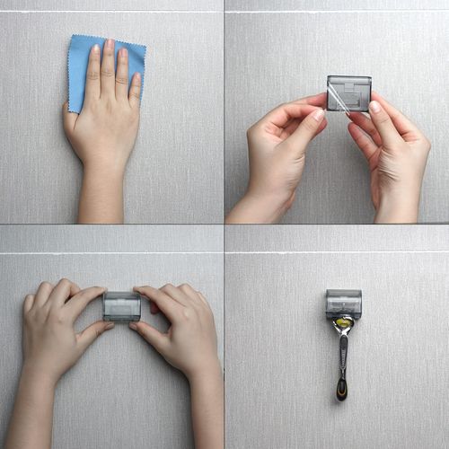 Wall-mounted razor holder