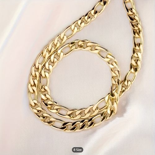 18K gold-plated thick chain necklace (66cm)