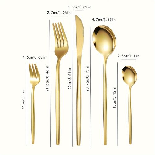 30 piece set of golden tableware