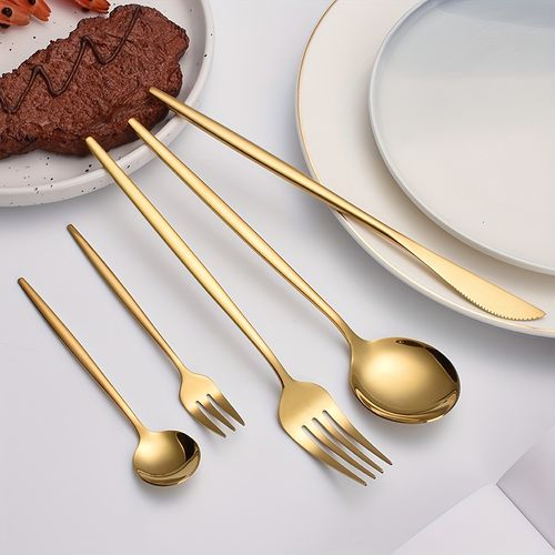 30 piece set of golden tableware