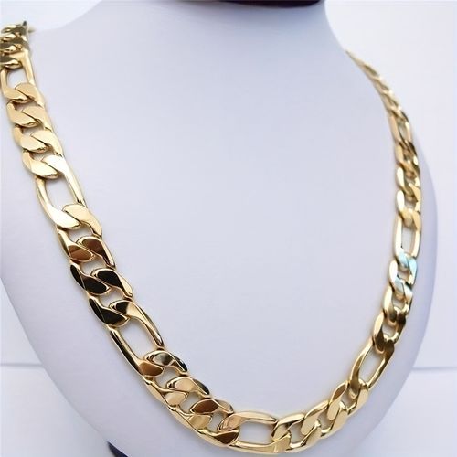 18K gold-plated thick chain necklace (66cm)