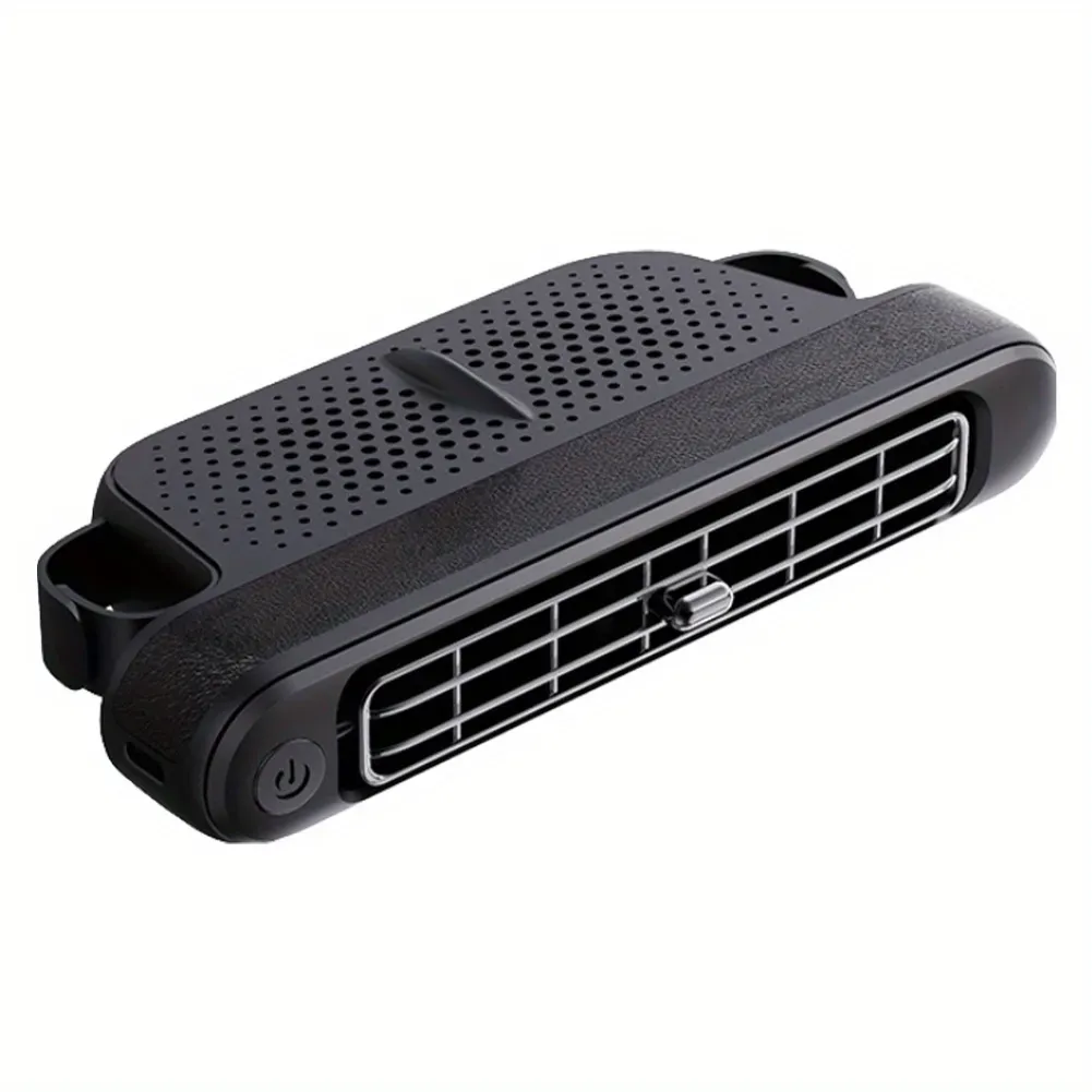 🔥Dual turbo portable car seat cooling fan, 3-speed adjustable strong wind, USB powered car air conditioning, suitable for sedans SUV,RV, truck, silent operation, compact design, independent switch, USB-C fast charging, Velcro installation, suitable for rear and front seats, compatible with all vehicle models
