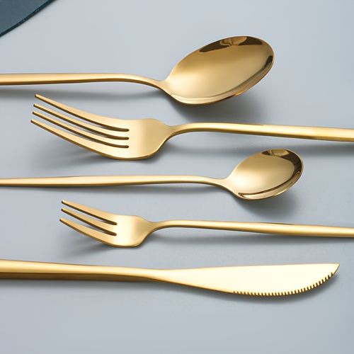 30 piece set of golden tableware