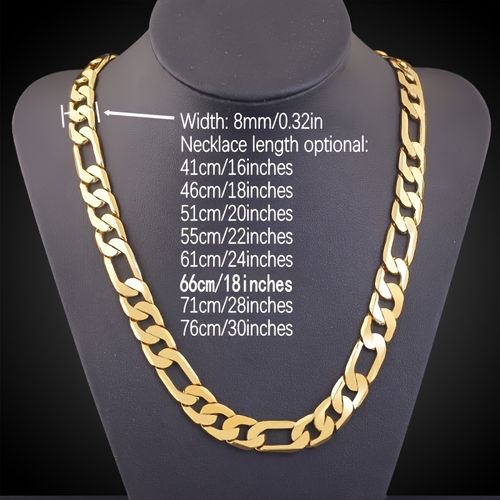 18K gold-plated thick chain necklace (66cm)