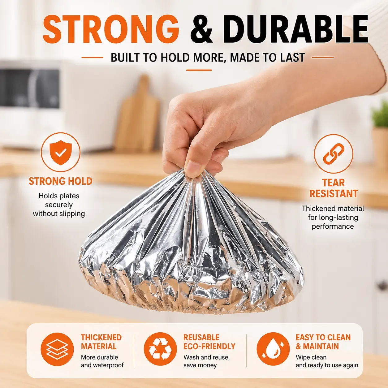 Home dining table & food container aluminum foil heat-retaining cover, kitchen food insulation and freshness keeping, high-quality aluminum foil