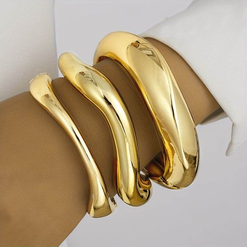 3Pcs Twisted Stackable Cuff Bracelets