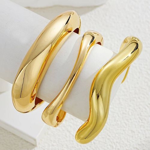 3Pcs Twisted Stackable Cuff Bracelets