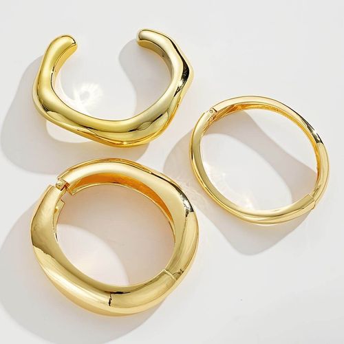 3Pcs Twisted Stackable Cuff Bracelets