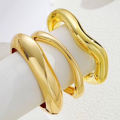 3Pcs Twisted Stackable Cuff Bracelets