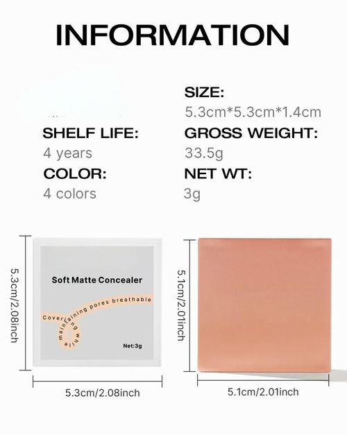 Under-Eye Concealer Covers Dark Circles & Eye Bags Naturally Hides Skin Imperfections Water-Proof & Sweat-Proof