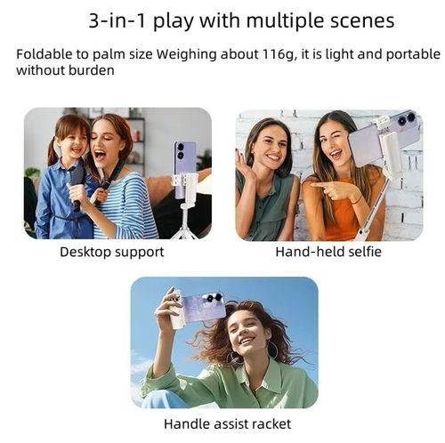 2025 Ultra- Mini Portable Selfie Stick 360 Degree Rotation New Bluetooth Technology Foldable Quadrupod Universal Mobile Plastic