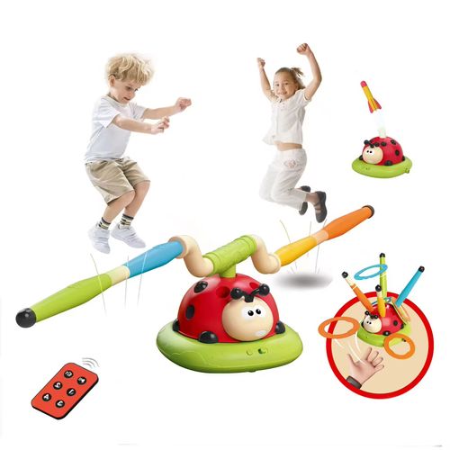 Playful, fun, and full of energy—made to keep kiddos active. Ladybug toy three-in-one skipping rope foot-stepping rocket launch exercise ring set puzzle interactive