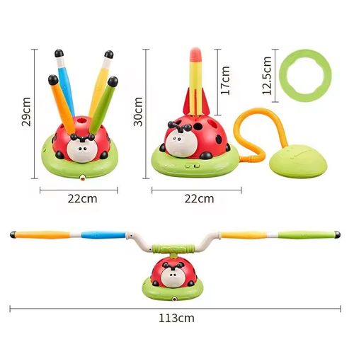 Playful, fun, and full of energy—made to keep kiddos active. Ladybug toy three-in-one skipping rope foot-stepping rocket launch exercise ring set puzzle interactive