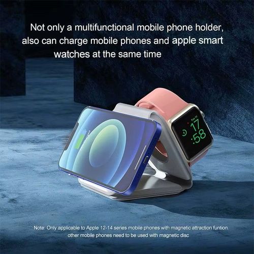 15W Fast Charging 3-in-1 Magnetic Foldable Wireless Charger｜Charge iPhone Android Earbuds Simultaneously （delivery in 3 days）