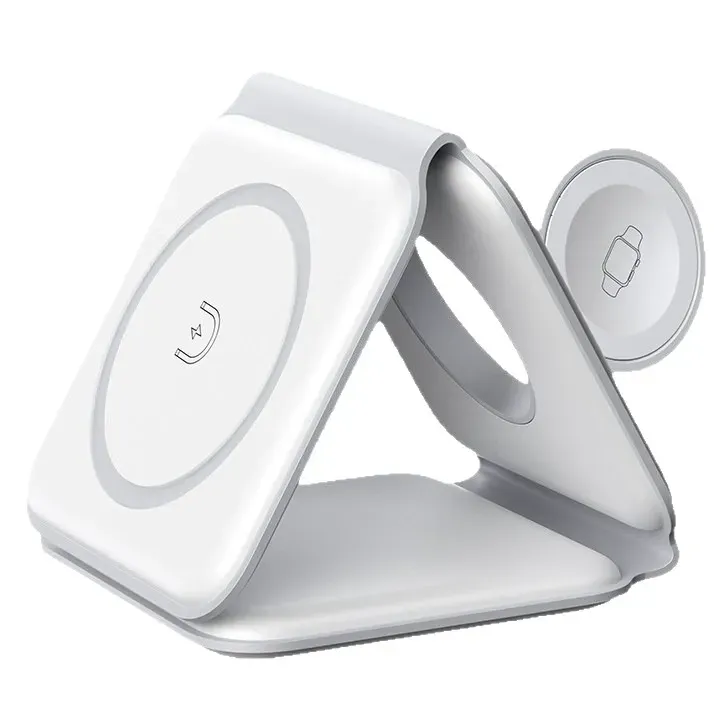 15W Fast Charging 3-in-1 Magnetic Foldable Wireless Charger｜Charge iPhone Android Earbuds Simultaneously （delivery in 3 days）