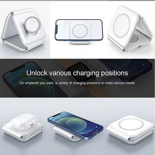 15W Fast Charging 3-in-1 Magnetic Foldable Wireless Charger｜Charge iPhone Android Earbuds Simultaneously （delivery in 3 days）