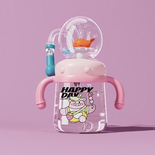 Flash Deal Whale Spray Kids Water Bottle with Straw｜Leak-Proof & Anti-Choking Design｜Fun Summer Cup for Preschool, Baby Training Cup｜Home & Travel Sippy Cup