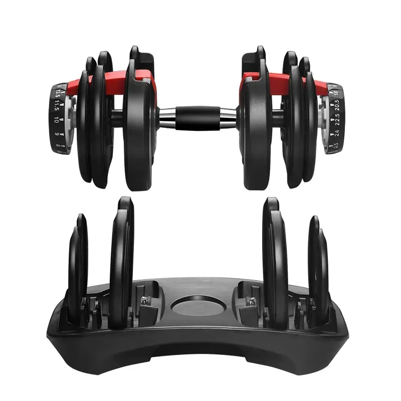 Men's and women's automatic fast adjustable dumbbell set 24kg 52.5 pounds adjustable dumbbell 15 gears（delivery in 3 days）