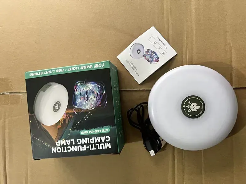 New LED outdoor camping lights colorful string lights tape measure storage outdoor atmosphere tent lights camping lights