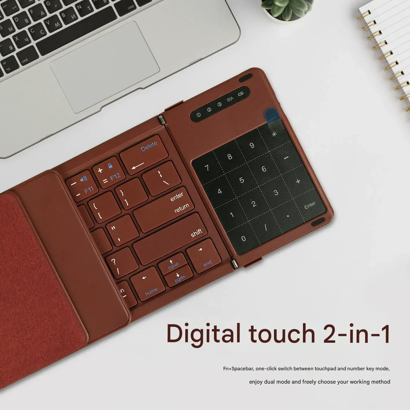 New B077T Wireless Mini Folding Bluetooth Keyboard with Touchpad Business Office Ultra-thin Portable Keyboard